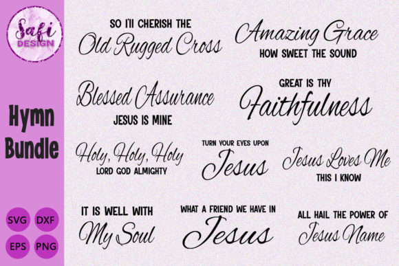 Christian Hymns Cut File Bundle for Modern Creatives