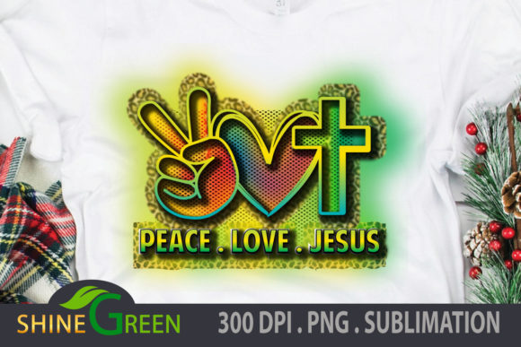 Christmas Sublimation Peace Love Jesus Design