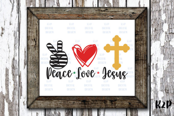 Designing with Peace Love Jesus Cross Christmas