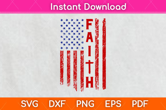 Distressed American Flag in Christian Design